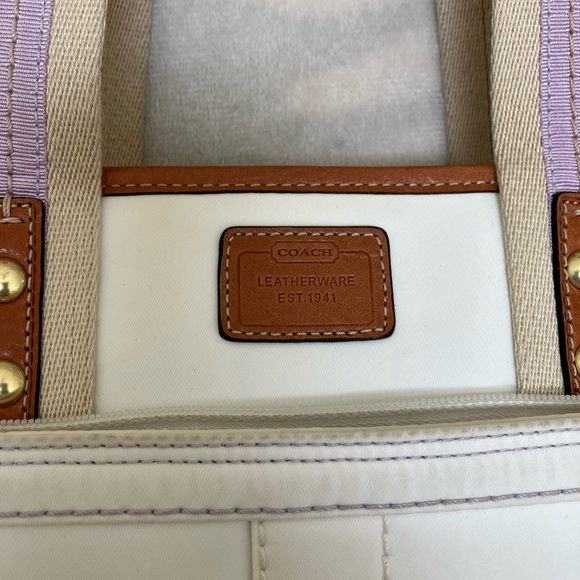 Coach HMW Tote Brass White Bag Pre owned - Picture 4 of 12